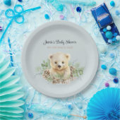 Niedlicher Winter Polar Bear Blue Boy Baby Dusche Pappteller (Party)