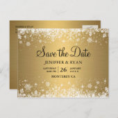 Niedlicher Winter Save the Date wedding Postkarte (Vorne/Hinten)