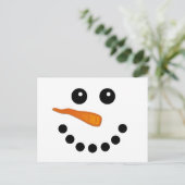 Niedlicher Winter Snowman Face Festivals Cartoon Postkarte (Stehend Vorderseite)
