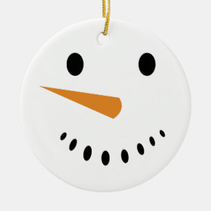 Niedlicher Winter Snowman Face Festivals Holiday Keramik Ornament