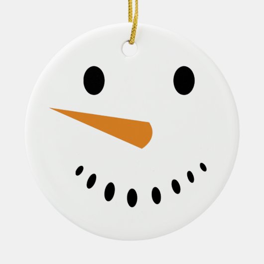 Niedlicher Winter Snowman Face Festivals Holiday Keramik Ornament (Vorne)