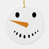 Niedlicher Winter Snowman Face Festivals Holiday Keramik Ornament (Hinten)