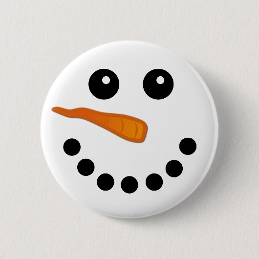 Niedlicher Winter Snowman Face Holiday Pinback Tas Button (Vorderseite)