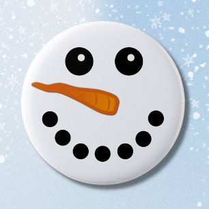 Niedlicher Winter Snowman Face Holiday Pinback Tas Button