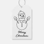 Niedlicher Winter Snowman Line Kunst-Illustration Geschenkanhänger (Vorderseite)