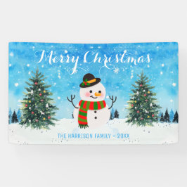 Niedlicher Winter Snowman Schneeweihnachtsbäume Banner