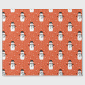 Niedlicher Winter Snowman Weihnachtswrapper Geschenkpapier (Flach)