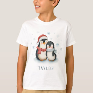 Niedlicher Winter Themed Pinguine Weihnachten T-Shirt