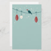 Niedlicher Winter-Vogel-Feiertag Briefpapier (Vorne/Hinten)