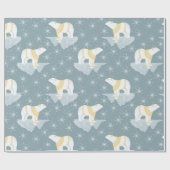 Niedlicher Winter Weihnachten Eisbär Schneeflocke Geschenkpapier (Flach)