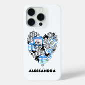 Niedlicher Winter Weihnachts-Doodle-Monogramm-Schn Case-Mate iPhone Hülle (Rückseite)