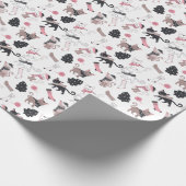 Niedlicher Winter Weihnachts-Katzenmuster Geschenkpapier (Ecke)