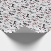 Niedlicher Winter Weihnachts-Katzenmuster Geschenkpapier (Ecke)