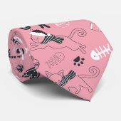Niedlicher Winter Weihnachts-Katzenmuster Krawatte (Gerollt)