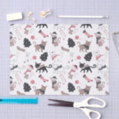 Niedlicher Winter Weihnachts-Katzenmuster Seidenpapier (Handwerk)