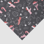 Niedlicher Winter Weihnachts-Katzenmuster Seidenpapier (Ausschnitt)