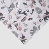 Niedlicher Winter Weihnachts-Katzenmuster Seidenpapier (Ausschnitt)