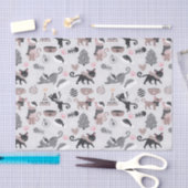 Niedlicher Winter Weihnachts-Katzenmuster Seidenpapier (Handwerk)