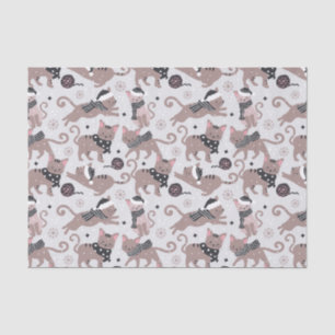 Niedlicher Winter Weihnachts-Katzenmuster Seidenpapier