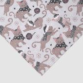 Niedlicher Winter Weihnachts-Katzenmuster Seidenpapier (Ausschnitt)