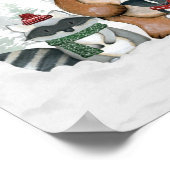 Niedlicher Winter Weihnachts-Woodland Kinderdusche Poster (Ecke)