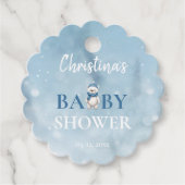 Niedlicher Winterbär Blue Baby Dusche Geschenkanhänger (Vorderseite)