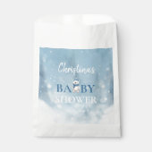 Niedlicher Winterbär Blue Baby Dusche Geschenktütchen (Vorderseite)