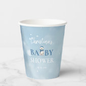 Niedlicher Winterbär Blue Baby Dusche Pappbecher (Vorderseite)
