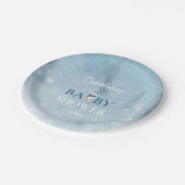 Niedlicher Winterbär Blue Baby Dusche Pappteller (Schrägansicht)