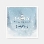 Niedlicher Winterbär Blue Baby Dusche Serviette (Vorderseite)