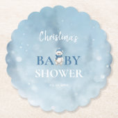 Niedlicher Winterbär Blue Baby Dusche Untersetzer (Vorderseite)