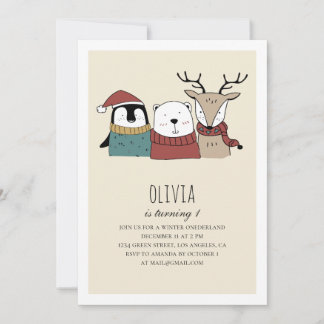 Niedlicher Winterbär. Muttertier von Onederland Einladung