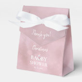Niedlicher Winterbär Pink Babydusche Danke Geschenkschachtel (Vorderseite)