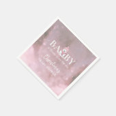 Niedlicher Winterbär Pink Babydusche Serviette (Ecke)