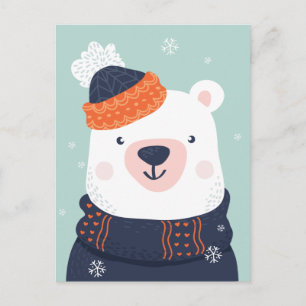Niedlicher Winterbär Postkarte