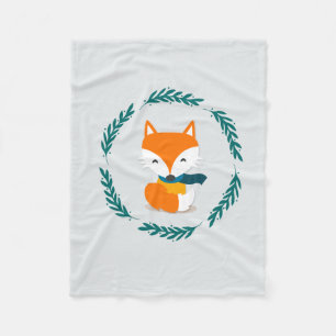 Niedlicher WinterFox mit Schal Fleecedecke