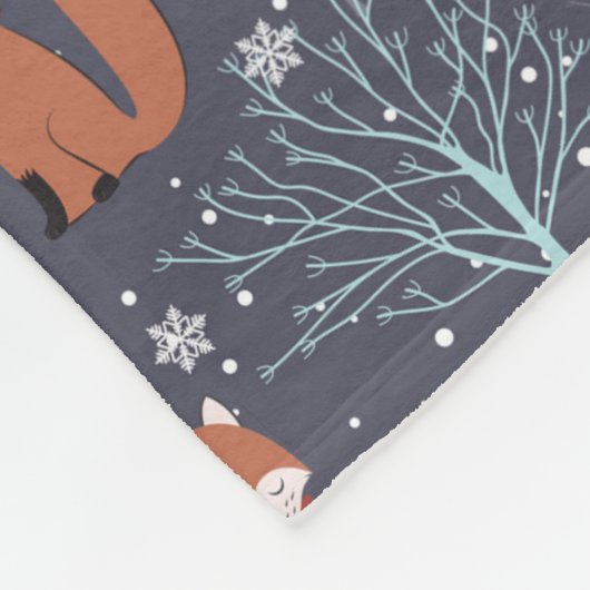 Niedlicher Winterfuchs Fleecedecke (Ecke)