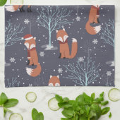 Niedlicher Winterfuchs Geschirrtuch (Gefaltet)