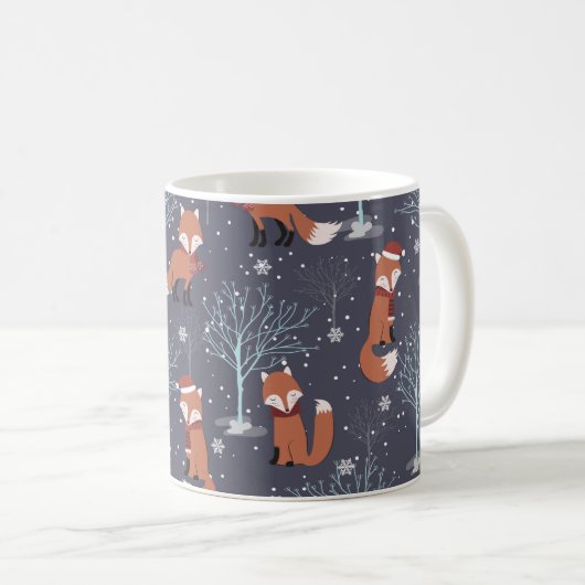 Niedlicher Winterfuchs Kaffeetasse (VorderseiteRechts)