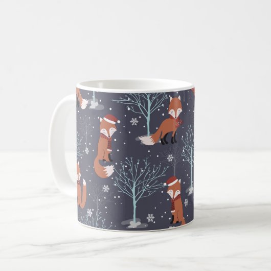 Niedlicher Winterfuchs Kaffeetasse (Vorderseite Links)