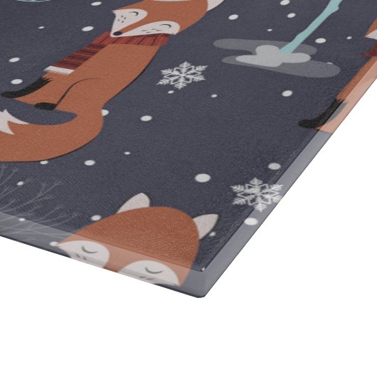 Niedlicher Winterfuchs Schneidebrett (Ecke)