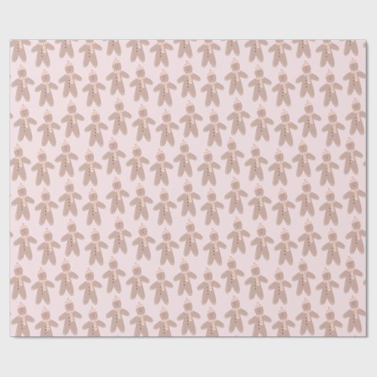 Niedlicher Wintergingerbrot Mann Weihnachten Geschenkpapier (Flach)