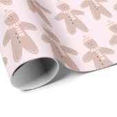 Niedlicher Wintergingerbrot Mann Weihnachten Geschenkpapier (Rolleneckpunkt)