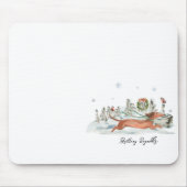 Niedlicher Winterhund Dackel | Monogramm Mousepad (Vorne)