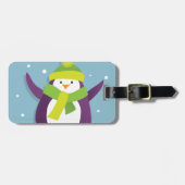 Niedlicher WinterPenguin personalisiert Gepäckanhänger (Vorderseite horizontal)