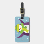 Niedlicher WinterPenguin personalisiert Gepäckanhänger (Vorderseite vertikal)