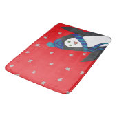 Niedlicher Winterpinguin Badematte (Schrägansicht)