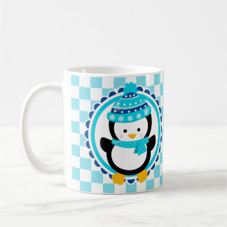 Niedlicher Winterpinguin - Blaues Türkis Kaffeetasse