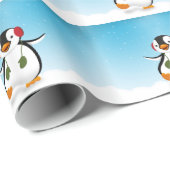 Niedlicher Winterpinguin Geschenkpapier (Rolleneckpunkt)