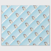Niedlicher Winterpinguin Geschenkpapier (Flach)